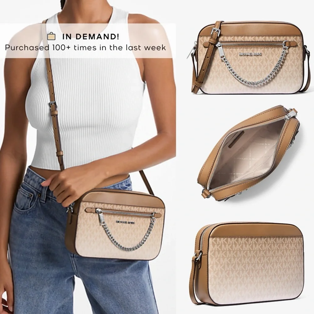 NWT Michael Kors | Large Ombré Signature Monogram Logo Crossbody Bag $398